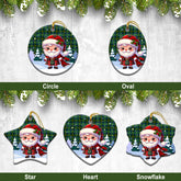 Cranstoun Tartan Christmas Ceramic Ornament - Santa Claus In Kilt Style